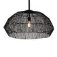 Meyda Lighting Hacienda 29" Textured Black Pendant Light With Blackened Wicker Shade