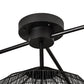 Meyda Lighting Hacienda 96" 4-Light Textured Black Chandelier With Blackened Wicker Shade