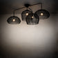 Meyda Lighting Hacienda 96" 4-Light Textured Black Chandelier With Blackened Wicker Shade