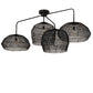 Meyda Lighting Hacienda 96" 4-Light Textured Black Chandelier With Blackened Wicker Shade