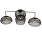 Meyda Lighting Hacienda 96" 4-Light Textured Black Chandelier With Blackened Wicker Shade