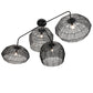 Meyda Lighting Hacienda 96" 4-Light Textured Black Chandelier With Blackened Wicker Shade