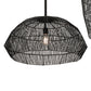 Meyda Lighting Hacienda 96" 4-Light Textured Black Chandelier With Blackened Wicker Shade