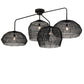 Meyda Lighting Hacienda 96" 4-Light Textured Black Chandelier With Blackened Wicker Shade