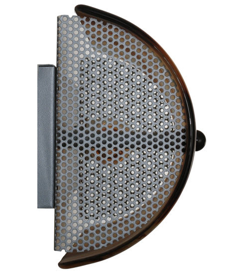 Meyda Lighting Half Cylinder 18" 2-Light Craftsman Brown Wall Sconce With Cognac Swirl Shade Glass