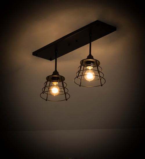 Meyda Lighting Halifax 24" 2-Light Solar Black Island Pendant Light