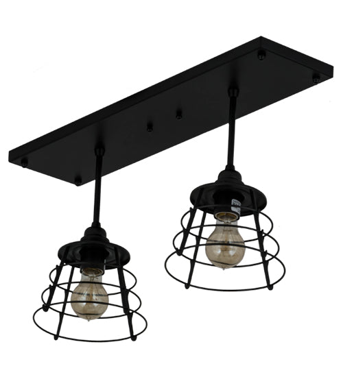 Meyda Lighting Halifax 24" 2-Light Solar Black Island Pendant Light