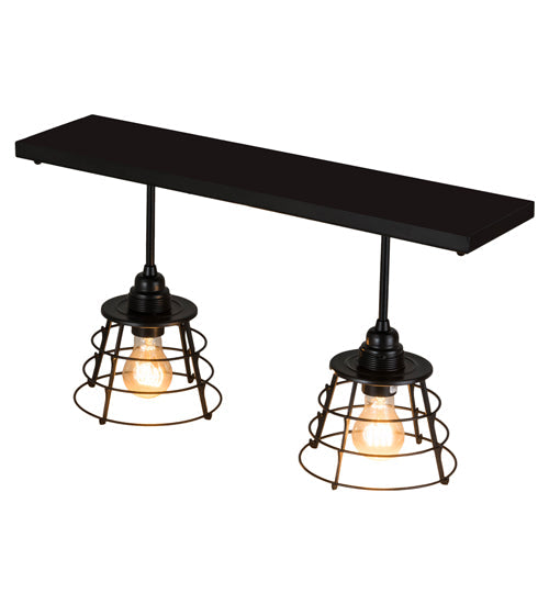 Meyda Lighting Halifax 24" 2-Light Solar Black Island Pendant Light