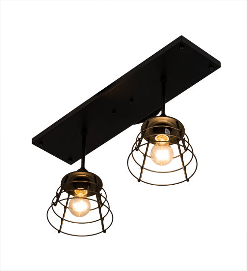 Meyda Lighting Halifax 24" 2-Light Solar Black Island Pendant Light