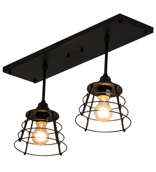 Meyda Lighting Halifax 24" 2-Light Solar Black Island Pendant Light