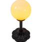 Meyda Lighting Halloween 20" Textured Black Table Lamp With White Glass Orb Shade Glass