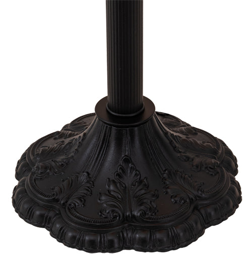 Meyda Lighting Halloween 20" Textured Black Table Lamp With White Glass Orb Shade Glass