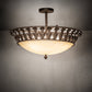 Meyda Lighting Hampton 30" 4-Light Tyler Bronze Semi-flush Mount Light With Creme Carrara Idalight Shade