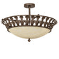 Meyda Lighting Hampton 30" 4-Light Tyler Bronze Semi-flush Mount Light With Creme Carrara Idalight Shade