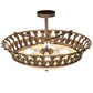 Meyda Lighting Hampton 30" 4-Light Tyler Bronze Semi-flush Mount Light With Creme Carrara Idalight Shade