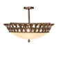 Meyda Lighting Hampton 30" 4-Light Tyler Bronze Semi-flush Mount Light With Creme Carrara Idalight Shade