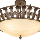 Meyda Lighting Hampton 30" 4-Light Tyler Bronze Semi-flush Mount Light With Creme Carrara Idalight Shade