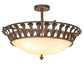 Meyda Lighting Hampton 30" 4-Light Tyler Bronze Semi-flush Mount Light With Creme Carrara Idalight Shade