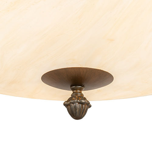 Meyda Lighting Hampton 48" 6-Light Rustic Iron Inverted Pendant Light With Creme Carrara Idalight Shade