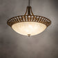 Meyda Lighting Hampton 48" 6-Light Rustic Iron Inverted Pendant Light With Creme Carrara Idalight Shade
