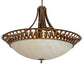 Meyda Lighting Hampton 48" 6-Light Rustic Iron Inverted Pendant Light With Creme Carrara Idalight Shade