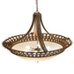 Meyda Lighting Hampton 48" 6-Light Rustic Iron Inverted Pendant Light With Creme Carrara Idalight Shade