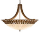 Meyda Lighting Hampton 48" 6-Light Rustic Iron Inverted Pendant Light With Creme Carrara Idalight Shade