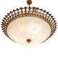 Meyda Lighting Hampton 48" 6-Light Rustic Iron Inverted Pendant Light With Creme Carrara Idalight Shade
