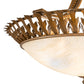 Meyda Lighting Hampton 48" 6-Light Rustic Iron Inverted Pendant Light With Creme Carrara Idalight Shade