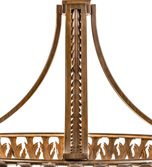 Meyda Lighting Hampton 48" 6-Light Rustic Iron Inverted Pendant Light With Creme Carrara Idalight Shade