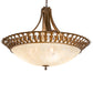 Meyda Lighting Hampton 48" 6-Light Rustic Iron Inverted Pendant Light With Creme Carrara Idalight Shade