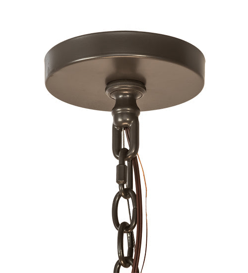 Meyda Lighting Hampton 48" 6-Light Timeless Bronze Inverted Pendant Light With Whitestone Idalight Shade