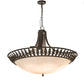 Meyda Lighting Hampton 48" 6-Light Timeless Bronze Inverted Pendant Light With Whitestone Idalight Shade