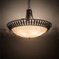Meyda Lighting Hampton 48" 6-Light Timeless Bronze Inverted Pendant Light With Whitestone Idalight Shade