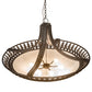 Meyda Lighting Hampton 48" 6-Light Timeless Bronze Inverted Pendant Light With Whitestone Idalight Shade