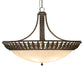 Meyda Lighting Hampton 48" 6-Light Timeless Bronze Inverted Pendant Light With Whitestone Idalight Shade