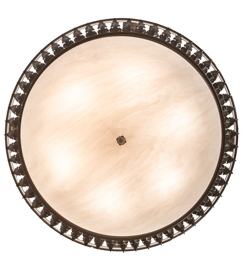 Meyda Lighting Hampton 48" 6-Light Timeless Bronze Inverted Pendant Light With Whitestone Idalight Shade