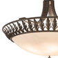 Meyda Lighting Hampton 48" 6-Light Timeless Bronze Inverted Pendant Light With Whitestone Idalight Shade