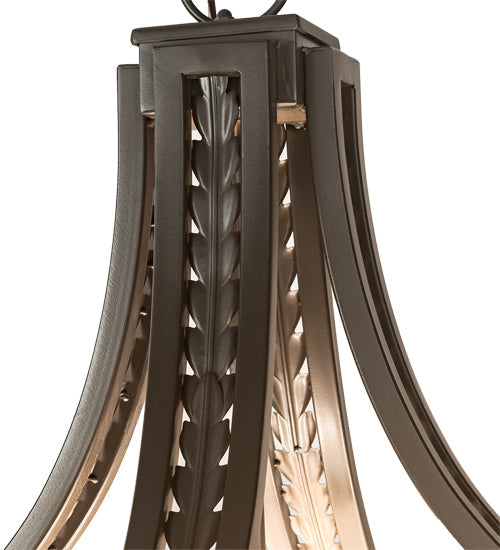 Meyda Lighting Hampton 48" 6-Light Timeless Bronze Inverted Pendant Light With Whitestone Idalight Shade