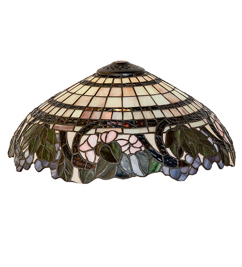 Meyda Lighting Handel Grapevine 15" Multi-Colored Stained Shade Glass