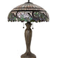 Meyda Lighting Handel Grapevine 26" 2-Light Bronze Table Lamp With Multi-Colored Shade Glass