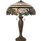 Meyda Lighting Handel Grapevine 26" 2-Light Bronze Table Lamp With Multi-Colored Shade Glass