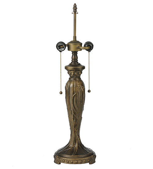 Meyda Lighting Handel Grapevine 26" 2-Light Bronze Table Lamp With Multi-Colored Shade Glass