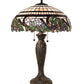Meyda Lighting Handel Grapevine 26" 2-Light Bronze Table Lamp With Multi-Colored Shade Glass
