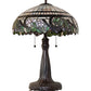 Meyda Lighting Handel Grapevine 26" 2-Light Mahogany Bronze Table Lamp With Multi-Colored Shade Glass