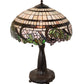 Meyda Lighting Handel Grapevine 26" 2-Light Mahogany Bronze Table Lamp With Multi-Colored Shade Glass