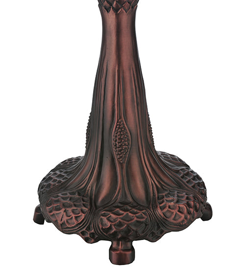 Meyda Lighting Handel Grapevine 26" 2-Light Mahogany Bronze Table Lamp With Multi-Colored Shade Glass