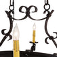 Meyda Lighting Handforged 38" 6-Light Chestnut Island Chandelier With Amber Faux Candlelight