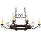Meyda Lighting Handforged 38" 6-Light Chestnut Island Chandelier With Amber Faux Candlelight