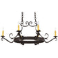 Meyda Lighting Handforged 38" 6-Light Chestnut Island Chandelier With Amber Faux Candlelight